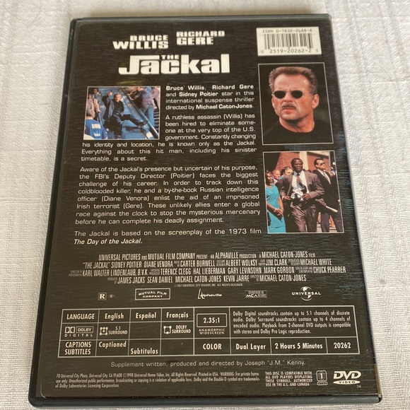 🎬PRICING🎬 The Jackal Collector’s Edition DVD with Bruce Willis & Richard Gere - Picture 2 of 6